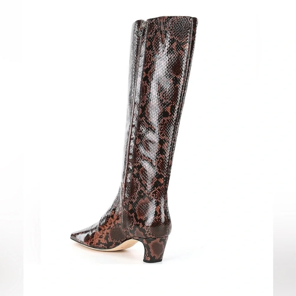 NWT Antonio Melani Mades Snake Patent Leather Tall Dress Boots Sz 6,5